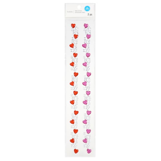 12 Packs: 2 ct. (24 total) Hearts Strip Bling Stickers by Recollections™